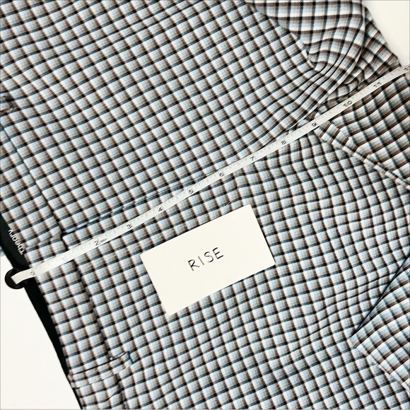 Theory Treeca Pants 10 Check Viscose slim cropped mid rise blue plaid office - Picture 11 of 13